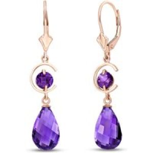 Amethyst Ayla Dimensional Belle Drop Earrings in 9ct Rose Gold