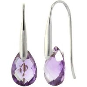 Amethyst Lilian Drop Earrings in 9ct White Gold