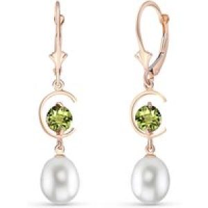 Pearl & Peridot Ayla Belle Drop Earrings in 9ct Rose Gold