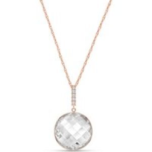 White Topaz & Diamond Blythe Embellished Pendant Necklace in 9ct Rose Gold