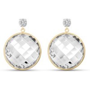 White Topaz & Diamond Blythe Dimensional Stud Drop Earrings in 9ct Gold
