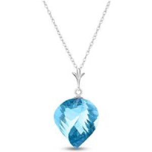 Blue Topaz Salma Dimensional Abstract Pendant Necklace in 9ct White Gold