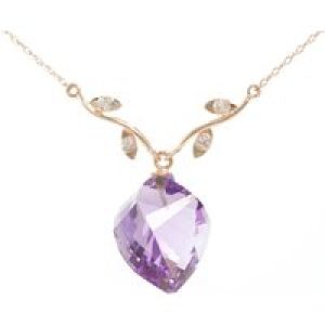 Amethyst & Diamond Salma Dimensional Vine Pendant Necklace in 9ct Rose Gold