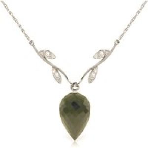 Spinel & Diamond Gwen Dimensional Vine Pendant Necklace in 9ct White Gold