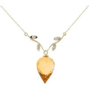 Citrine & Diamond Gwen Dimensional Vine Pendant Necklace in 9ct Gold