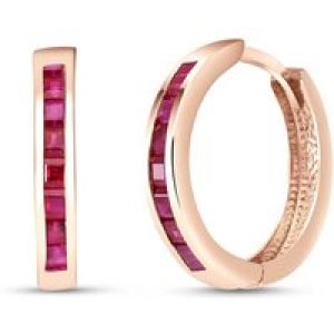 Ruby Isabel Mosaic Huggie Earrings in 9ct Rose Gold