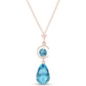Blue Topaz Ayla Dimensional Belle Drop Pendant Necklace in 9ct Rose Gold