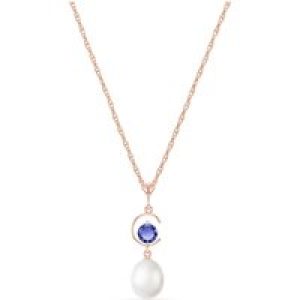 Pearl & Tanzanite Ayla Belle Drop Pendant Necklace in 9ct Rose Gold