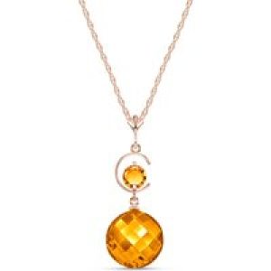 Citrine Ayla Belle Drop Pendant Necklace in 9ct Rose Gold