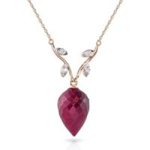 Ruby & Diamond Gwen Dimensional Vine Pendant Necklace in 9ct Rose Gold