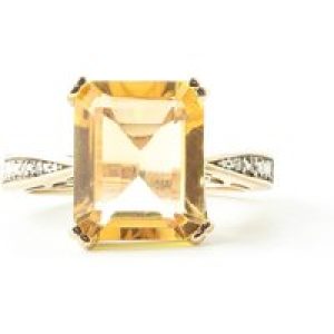 Citrine & Diamond Estelle Statement Embellished Engagement Ring in 18ct Gold