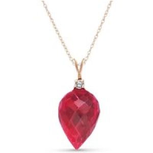 Ruby & Diamond Gwen Dimensional Pendant Necklace in 9ct Rose Gold