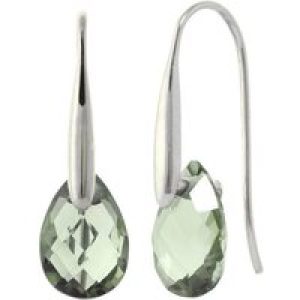 Green Amethyst Lilian Drop Earrings in 9ct White Gold