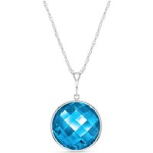 Blue Topaz Blythe Dimensional Pendant Necklace in 9ct White Gold