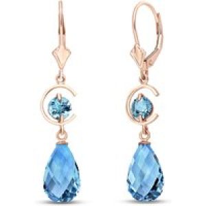 Blue Topaz Ayla Dimensional Belle Drop Earrings in 9ct Rose Gold