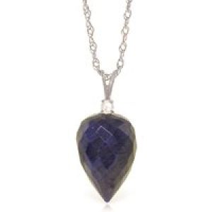 Sapphire & Diamond Gwen Dimensional Pendant Necklace in 9ct White Gold