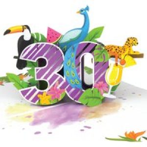30th Birthday Tropical Pop Up Card