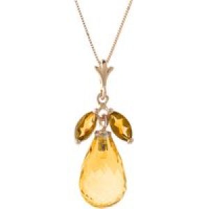 Citrine Claudia Petal Drop Pendant Necklace in 9ct Rose Gold