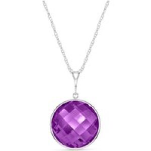 Amethyst Blythe Dimensional Pendant Necklace in 9ct White Gold