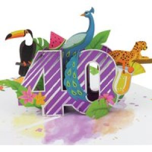 40th Birthday Tropical Pop Up Card