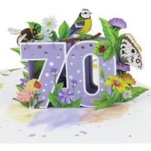 70th Birthday Floral Pop Up Card