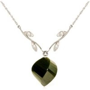 Spinel & Diamond Salma Dimensional Vine Pendant Necklace in 9ct White Gold