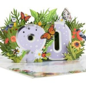 90th Birthday Floral Pop Up Card