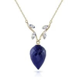 Sapphire & Diamond Gwen Dimensional Vine Pendant Necklace in 9ct Gold