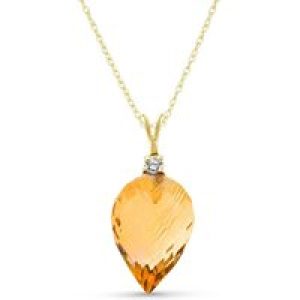 Citrine & Diamond Gwen Dimensional Pendant Necklace in 9ct Gold