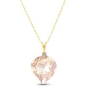 White Topaz & Diamond Salma Dimensional Abstract Pendant Necklace in 9ct Gold