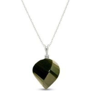 Spinel & Diamond Salma Dimensional Abstract Pendant Necklace in 9ct White Gold