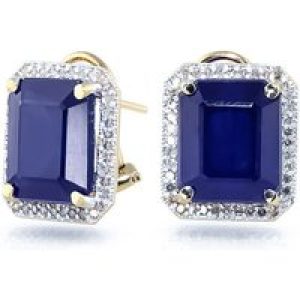 Sapphire & Diamond Lydia Halo Stud Earrings in 9ct Gold
