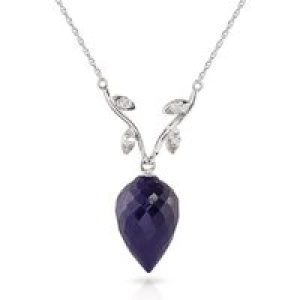Sapphire & Diamond Gwen Dimensional Vine Pendant Necklace in 9ct White Gold