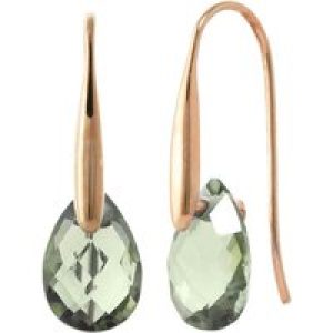 Green Amethyst Lilian Drop Earrings in 9ct Rose Gold