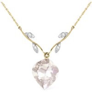 White Topaz & Diamond Salma Dimensional Vine Pendant Necklace in 9ct Gold