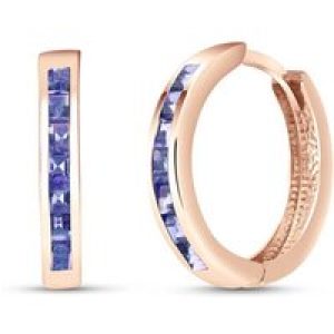 Tanzanite Isabel Mosaic Huggie Earrings in 9ct Rose Gold