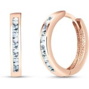 Aquamarine Isabel Mosaic Huggie Earrings in 9ct Rose Gold
