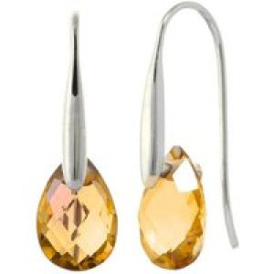 Citrine Lilian Drop Earrings in 9ct White Gold