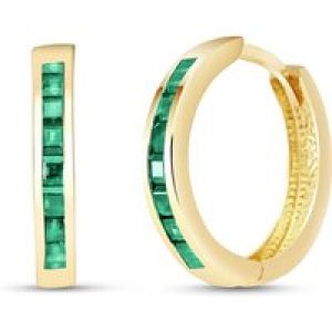 Emerald Isabel Mosaic Huggie Earrings in 9ct Gold