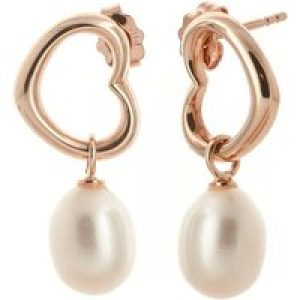 Pearl Minimalist Stud Drop Earrings in 9ct Rose Gold