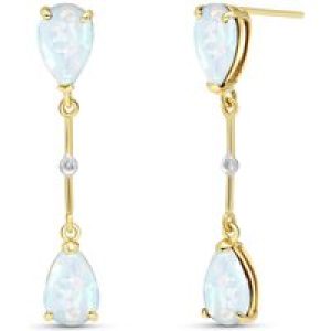 Opal & Diamond Drop Earrings in 9ct Gold