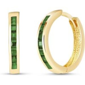 Green Sapphire Isabel Mosaic Huggie Earrings in 9ct Gold