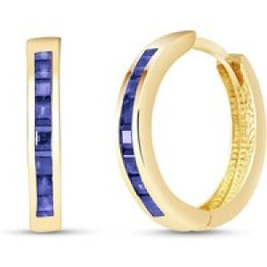 Sapphire Isabel Mosaic Huggie Earrings in 9ct Gold