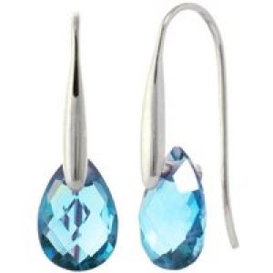 Blue Topaz Lilian Drop Earrings in 9ct White Gold