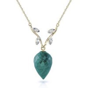 Emerald & Diamond Gwen Dimensional Vine Pendant Necklace in 9ct Gold