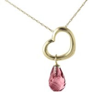 Garnet Marissa Heart Drop Pendant Necklace in 9ct Gold
