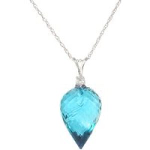 Blue Topaz & Diamond Gwen Dimensional Pendant Necklace in 9ct White Gold
