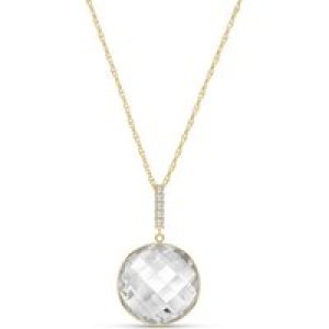 White Topaz & Diamond Blythe Embellished Pendant Necklace in 9ct Gold