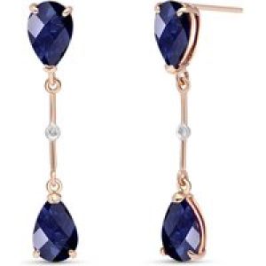 Sapphire & Diamond Drop Earrings in 9ct Rose Gold