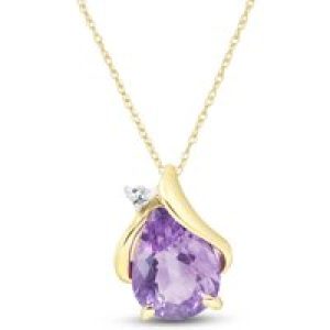 Amethyst & Diamond Bethany Encased Pendant Necklace in 9ct Gold